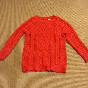 Loft Coral Cable Knit 3/4 Sweater